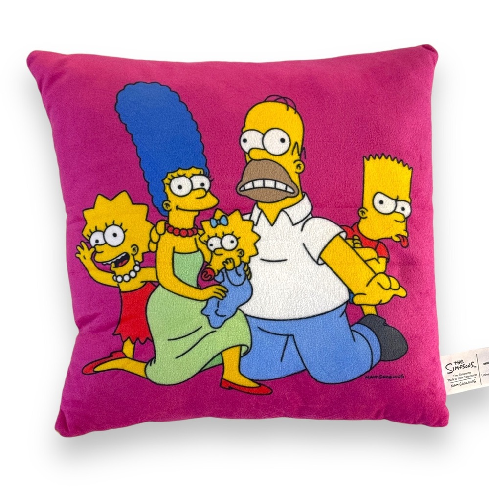 Universal Studios The Simpsons Silly Group Family 10" Pillow Tv Show